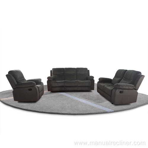 Living Room Sectional Recliner Velvet Fabric Sofa